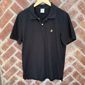 Brooks Brothers Polo Shirt Mens Large Black Slim Fit Preppy Quiet Luxury